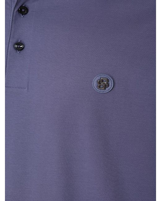 Boss Blue Boss Double-Monogram Patch Polo Shirt for men