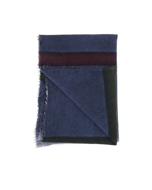 Faliero Sarti Blue Distressed-Detail Scarf
