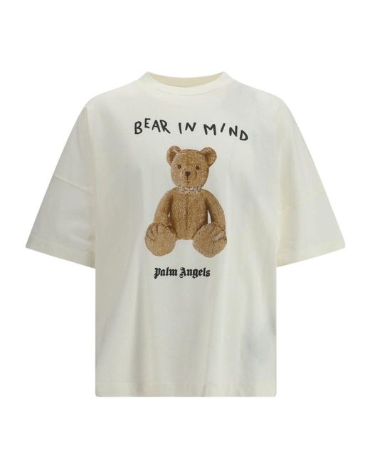Palm Angels White Bear Printed Ovesize T-Shirt for men