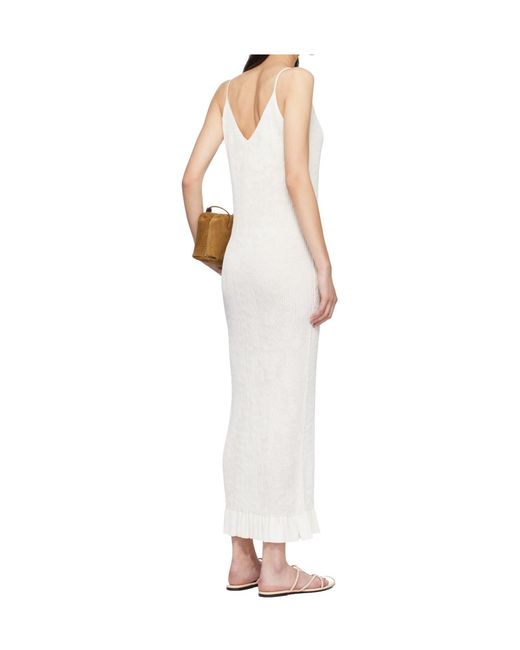 Jil Sander White Ruffled Detail Maxi Dress