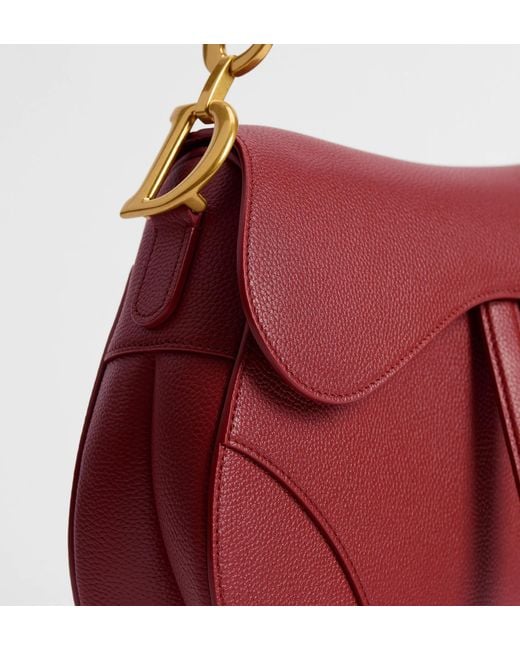 Dior Red Saddle Bag With Strap
