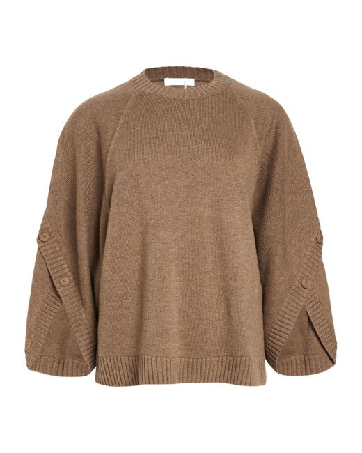 Max Mara Brown Solid-Color Cashmere Sweater