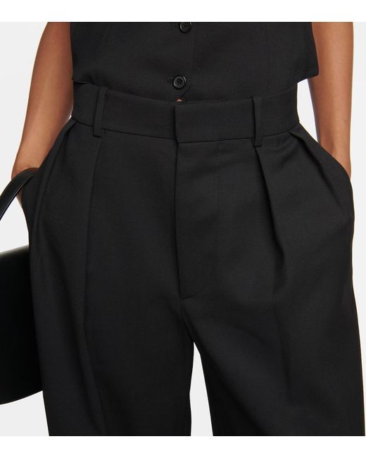 Wardrobe NYC Black Low-Rise Wide-Leg Casual Pants