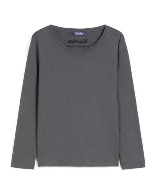 Max Mara Gray T-Shirt À Manches Longues En Jersey