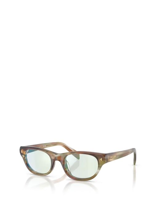 Prada White Eyewear Oval Frame Sunglasses
