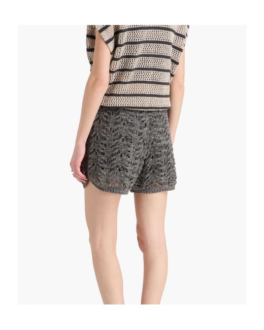 Brunello Cucinelli Gray Sequin Shorts