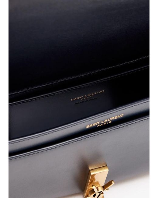 Saint Laurent Blue Voltaire Foldover Top Mini Shoulder Bag