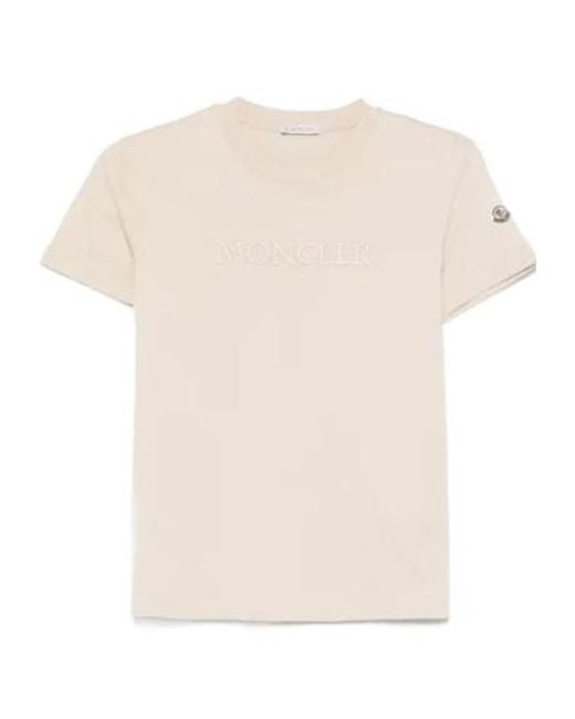 Moncler White Crew Neck Short-Sleeved T-Shirt