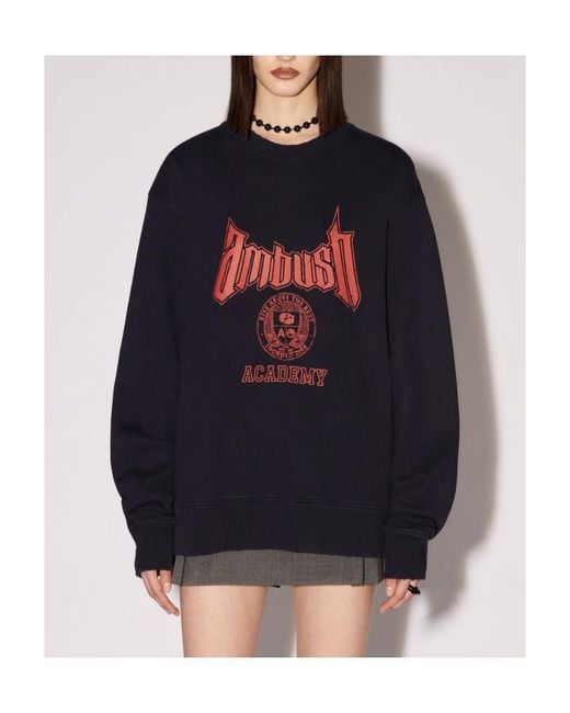 Ambush Blue Logo Cotton Sweatshirt for men
