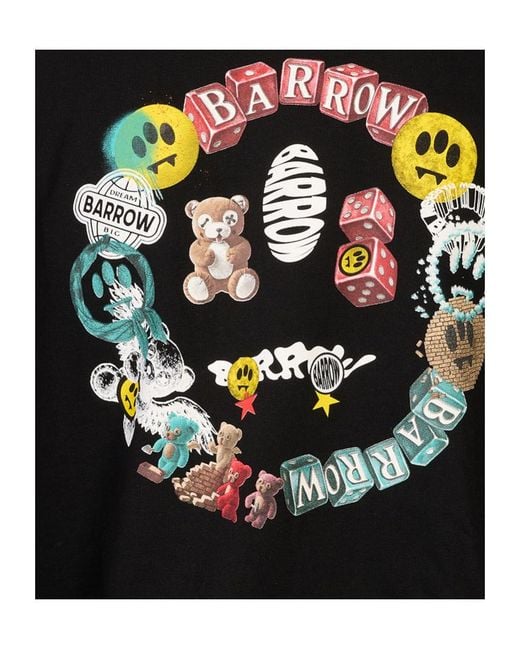 Barrow Black Logo Printed Hoodie for men