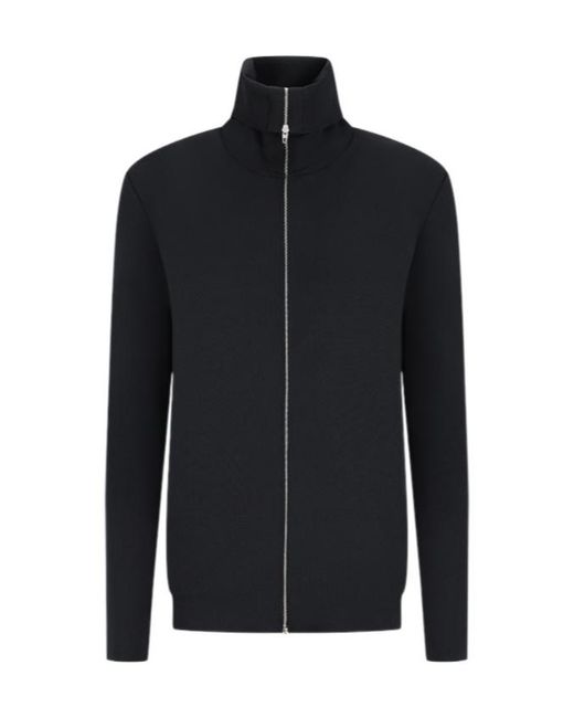 Jil Sander Blue Zip-Up Cardigan