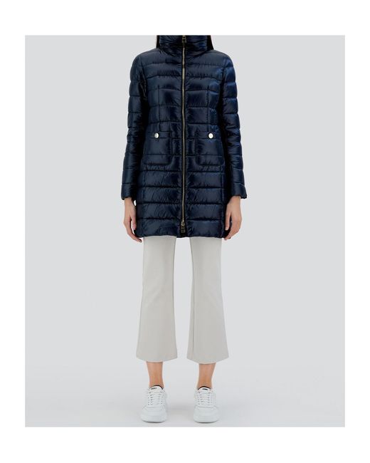 Herno Blue Maria Medium And Long Down Jacket