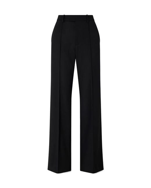 Nili Lotan Black Etoile Wool Twill Straight Leg Casual Pants