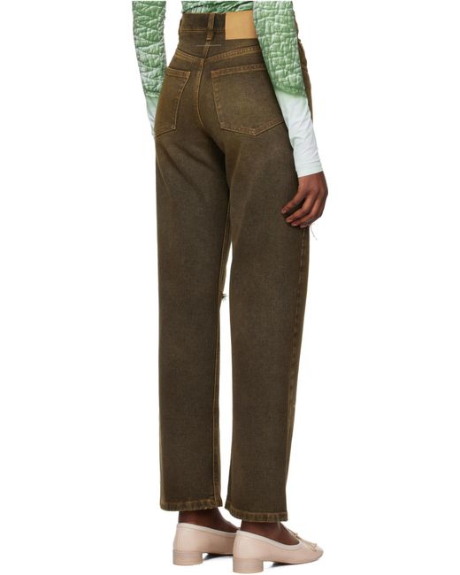 MM6 by Maison Margiela Gray Straight-Leg Ripped Denim Jeans for men