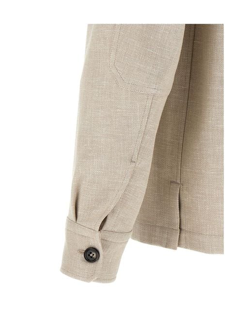 Zegna Natural Long-Sleeved Casual Jacket for men