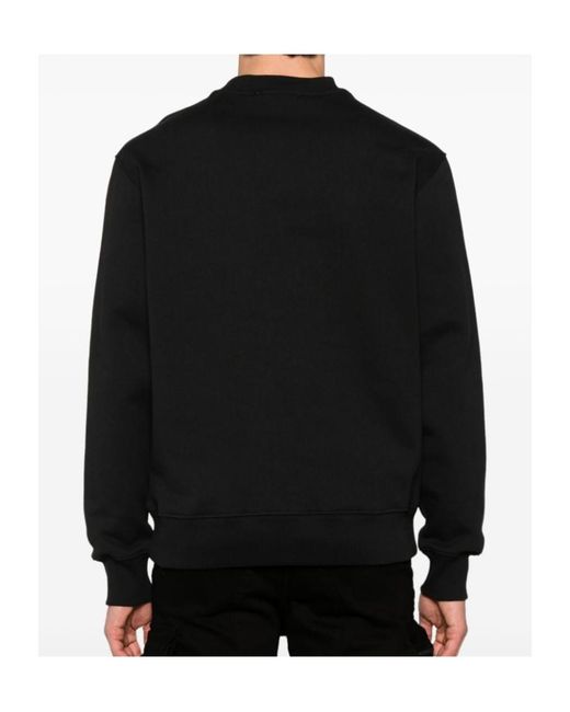 Versace Jeans Black Logo-Print Cotton Sweatshirt for men