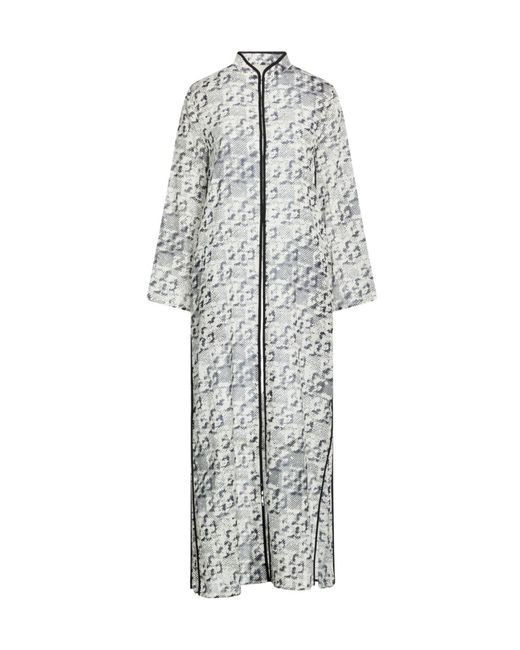 Tory Burch Gray Long Sleeves Dress