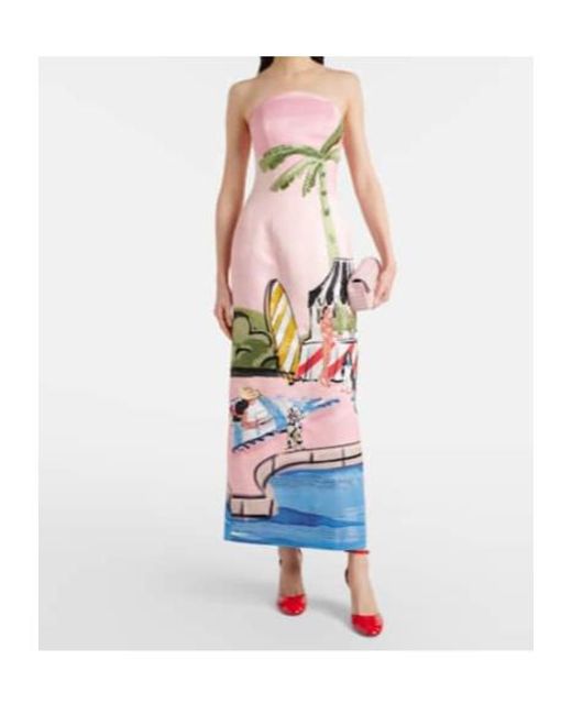 Leo White Ava Beaded Printed Corset Dress