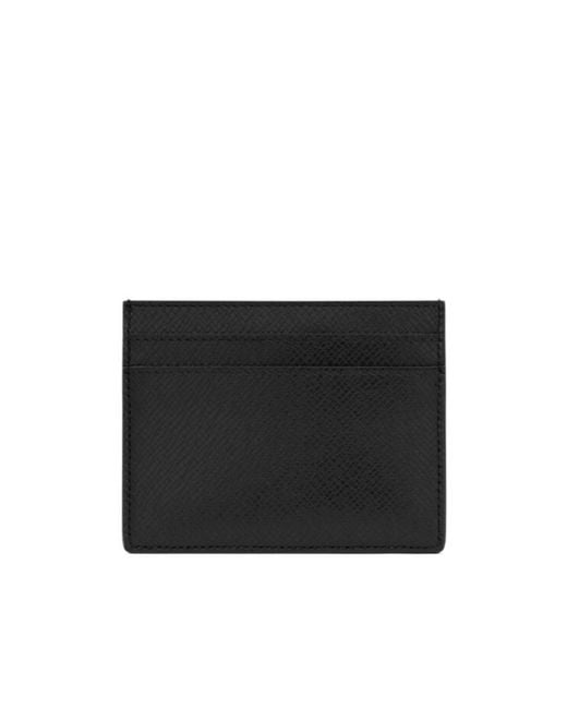 Saint Laurent Black Paris Logo Detailed Card Case for men