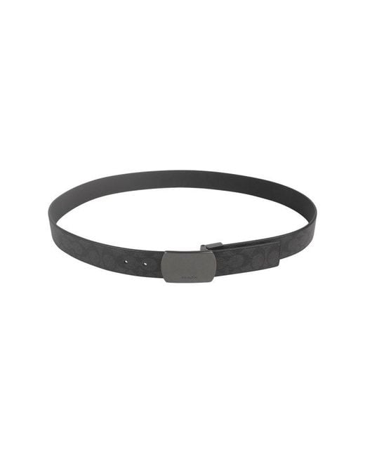 COACH Gray Buckle Belt for men