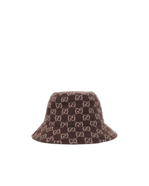 Gucci Brown Monogrammed Bucket Hat