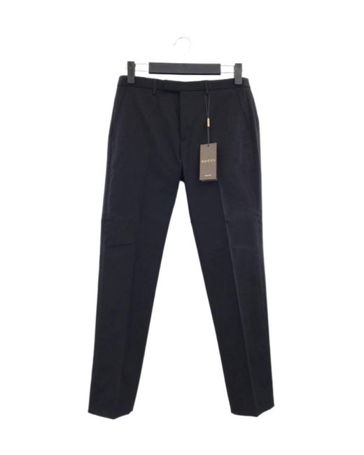 Gucci Blue Pleated Casual Pants for men