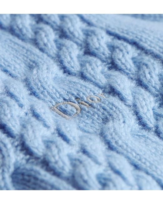 Dior Blue Homme Cable Knitted Jumper for men