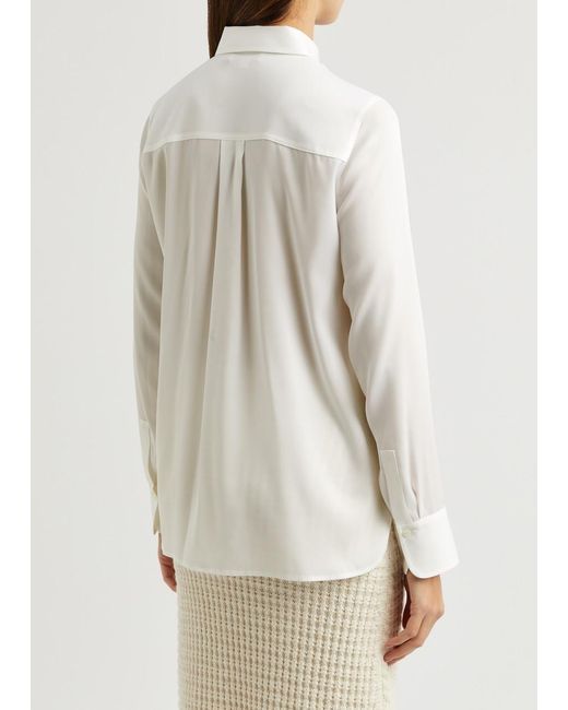 Vince White Stretch-Silk Shirt