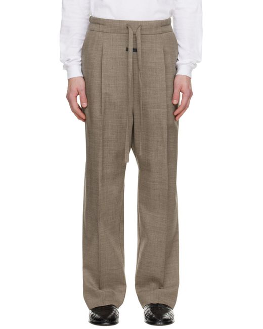 Fear Of God Natural Logo Patch Drawstring Trousers for men