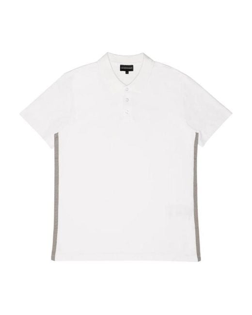 Emporio Armani White Logo Polo Shirt for men