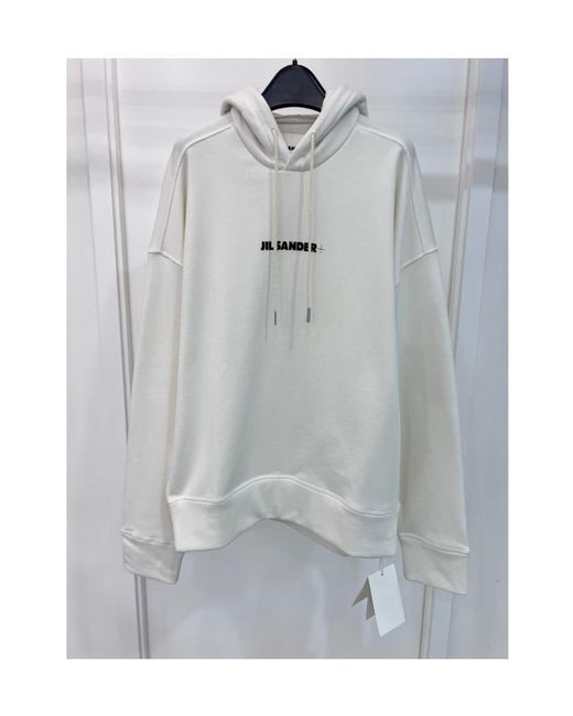 Jil Sander Gray Hooded Logo Sweatshirt