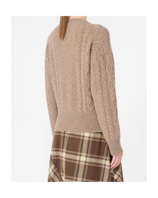 Weekend by Maxmara Natural Wkdalben Cable Knit Sweater
