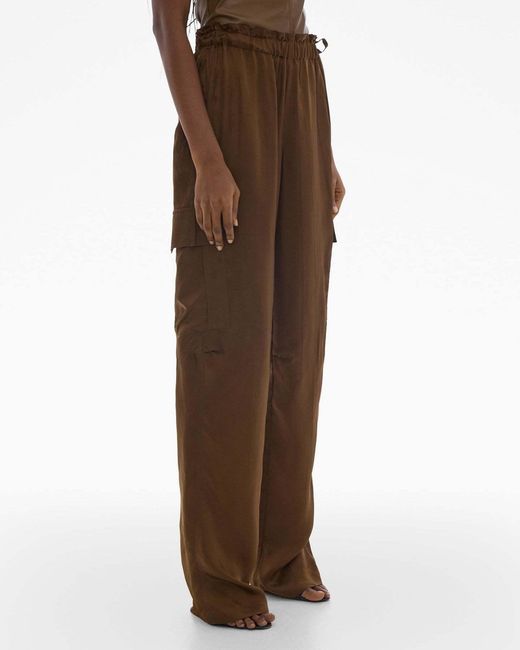 Helmut Lang Brown Pull-On Wide-Leg Cargo Pants