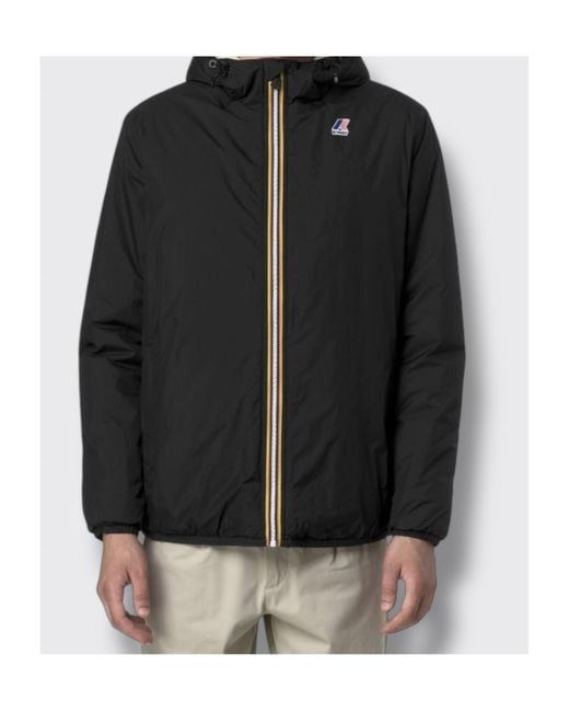K-Way Black Levrai 4.0 Claude Hooded Jacket for men