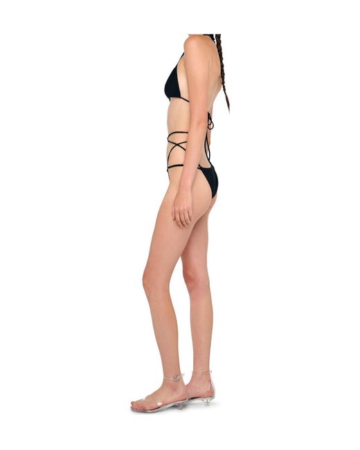Norma Kamali White Criss-Cross Bikini Set