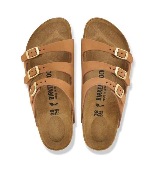 Birkenstock Brown Florida Fresh Triple-Strap Slides