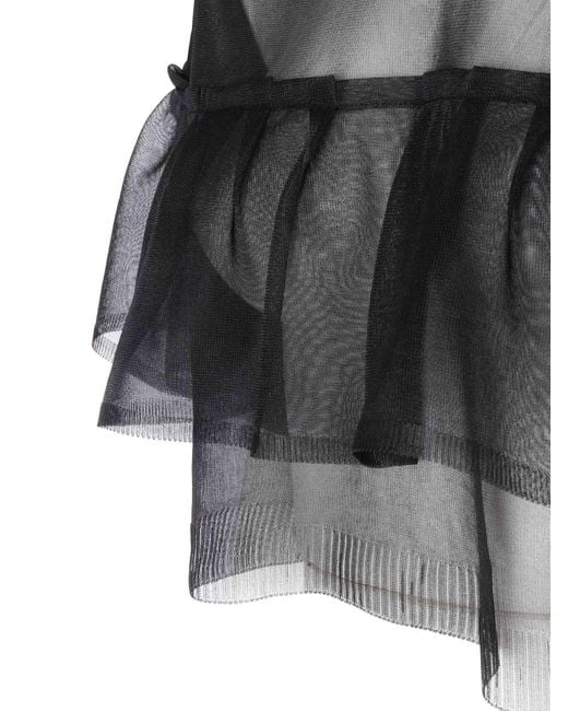 Philosophy Di Lorenzo Serafini Gray Semi Sheer Crepe Cropped Top