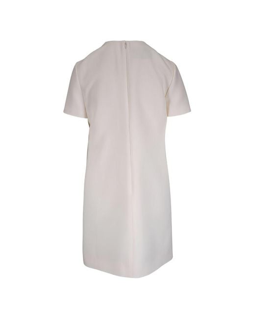 Valentino Gray Round-Neck Short-Sleeved Dress