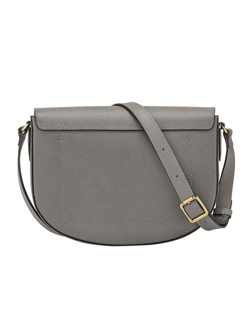 Longchamp Gray Logo-Embossed Cross Body Bag