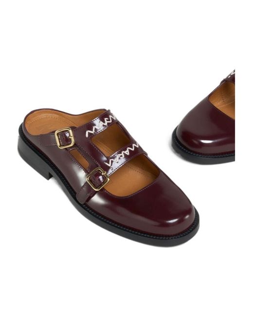 Marni Brown Leather Mules