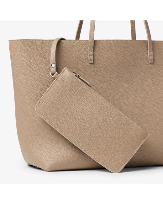 Fendi Natural Medium Roll Dove Cuoio Romano Leather Shopper