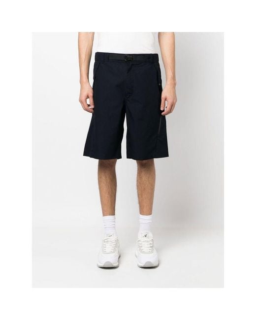 C P Company Black Knee-Length Belted-Waist Shorts for men