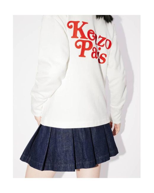 KENZO White By Verdy' Embroidered Sweatshirt Cardigan
