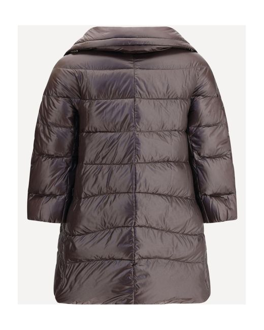 Herno Brown Cleofe Cropped-Sleeve Down Jacket
