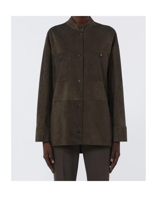 Max Mara Brown 'S Elodia Button-Up Jacket
