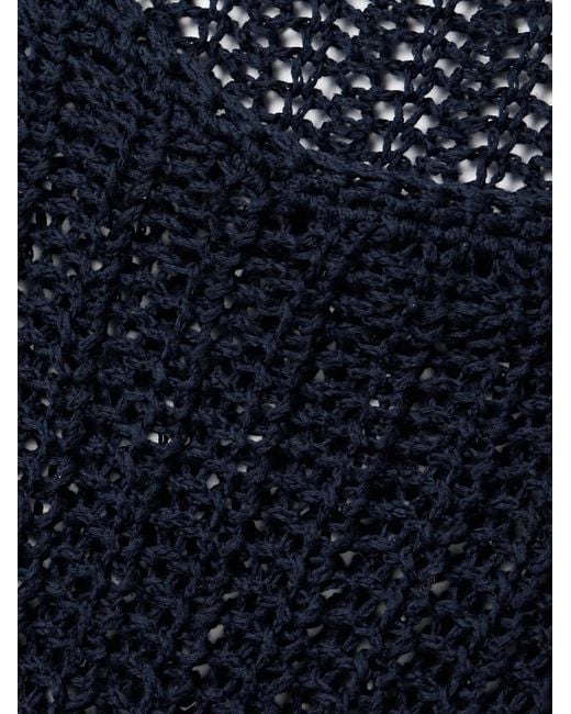 Khaite Blue Elowen Open-Knit Sweater