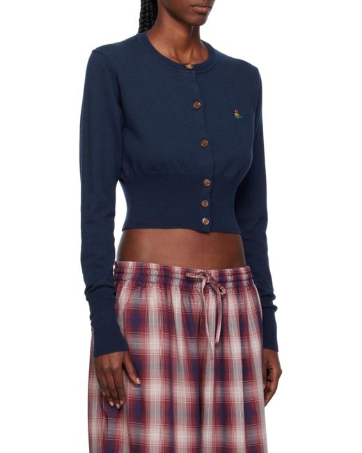 Vivienne Westwood Blue Orb Buttoned Long-Sleeved Cardigan