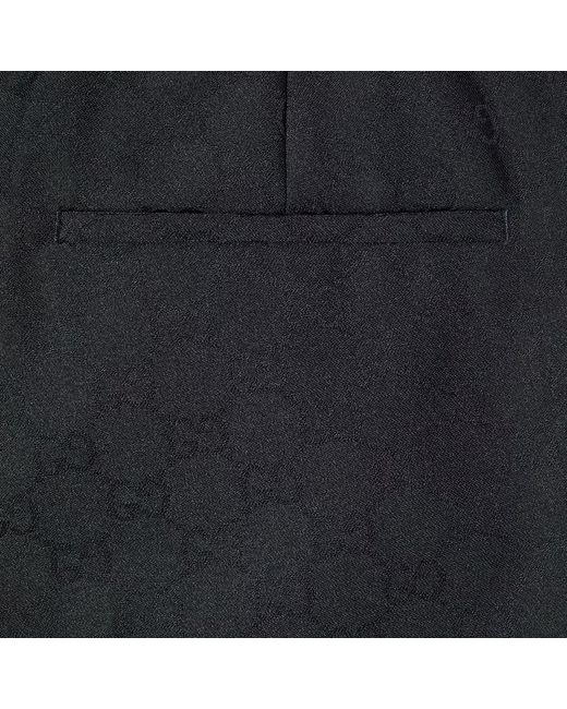 Gucci Blue Gg Cropped Trousers for men