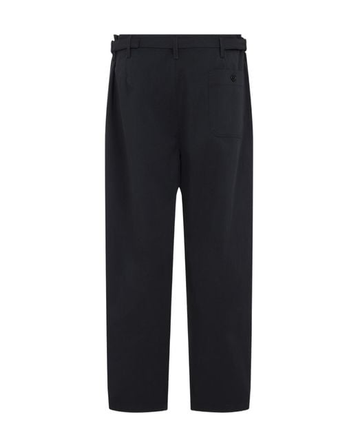 Lemaire Black Straight Leg Carrot Pants for men