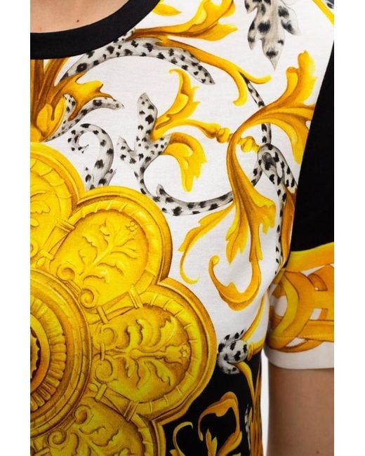 Versace Yellow Baroque-Print T-Shirt